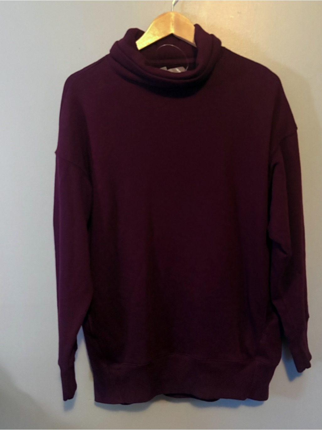 Aerie Dark Purple Cowl Neck Sweatshirt New